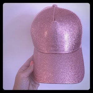 Pink Glitter Ball Cap